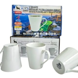 285ml V shape white mug 6