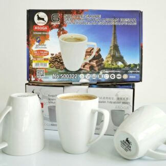 350ml square shape white mug 6